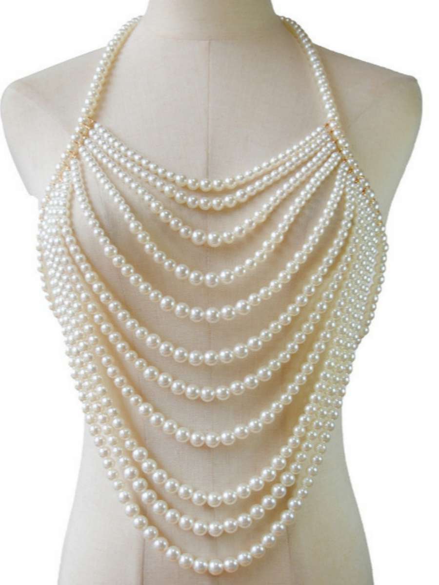 Sexy Multi-Layer Pearl Necklac - Body Jewelry Brands のレビューと価格