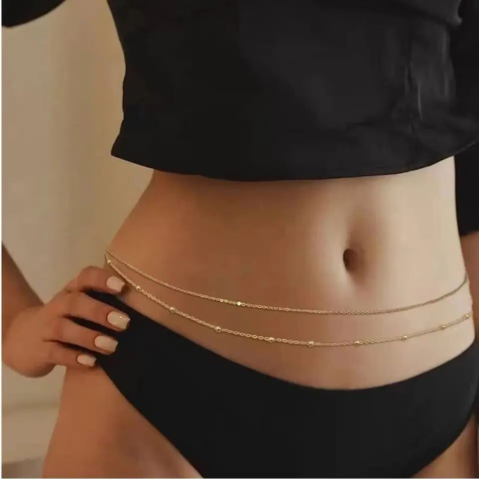 HipHop Double Layers Belly Cha - Body Jewelry For Sale のレビューと価格