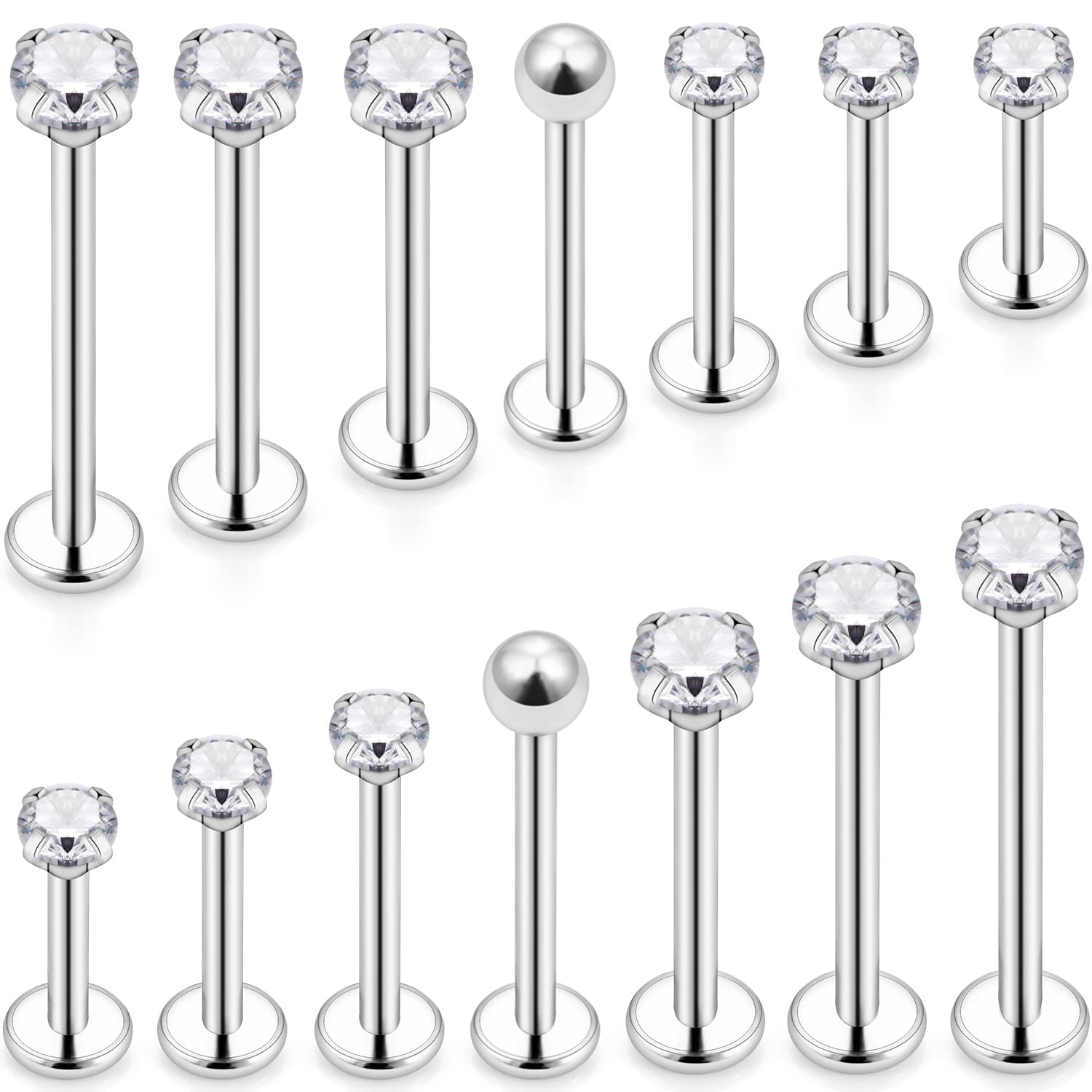 16G Different Sizes Flat Back  - Body Jewelry Flat Back のレビューと価格