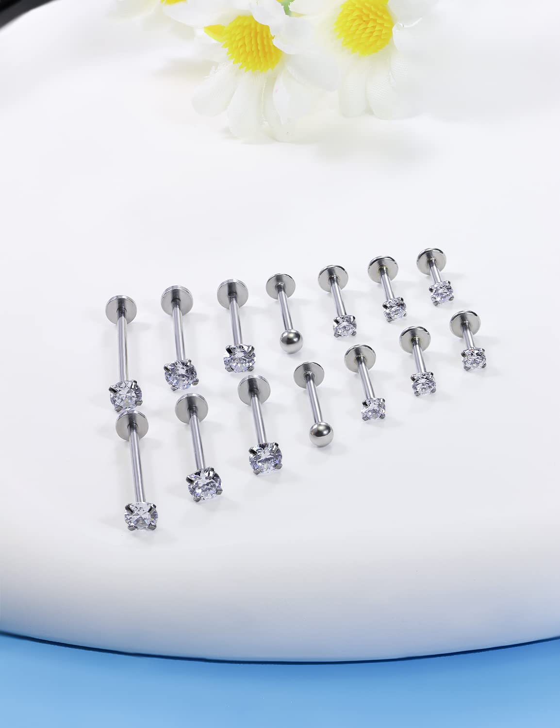 16G Different Sizes Flat Back  - Body Jewelry Flat Back のレビューと価格