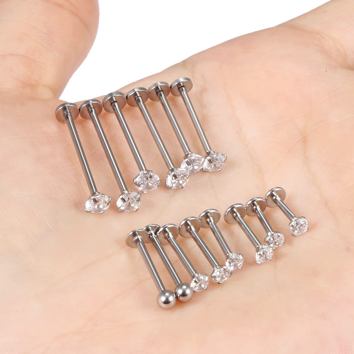 16G Different Sizes Flat Back  - Body Jewelry Flat Back のレビューと価格