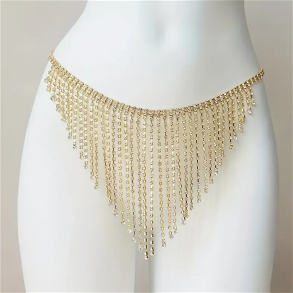 Sexy Crystal Tassel Thong Shor - Body Jewelry Chest のレビューと価格