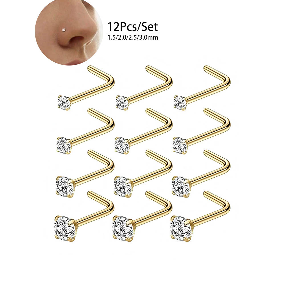 12-Piece Full Set 316L Hypoall - Body Jewelry Diamond のレビューと価格