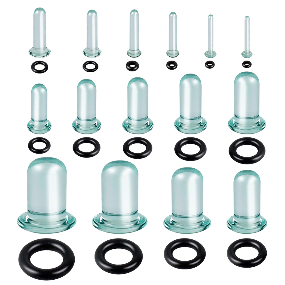 1Pair Glass Ear Tunnels and Pl - Body Jewelry Ear Plugs のレビューと価格