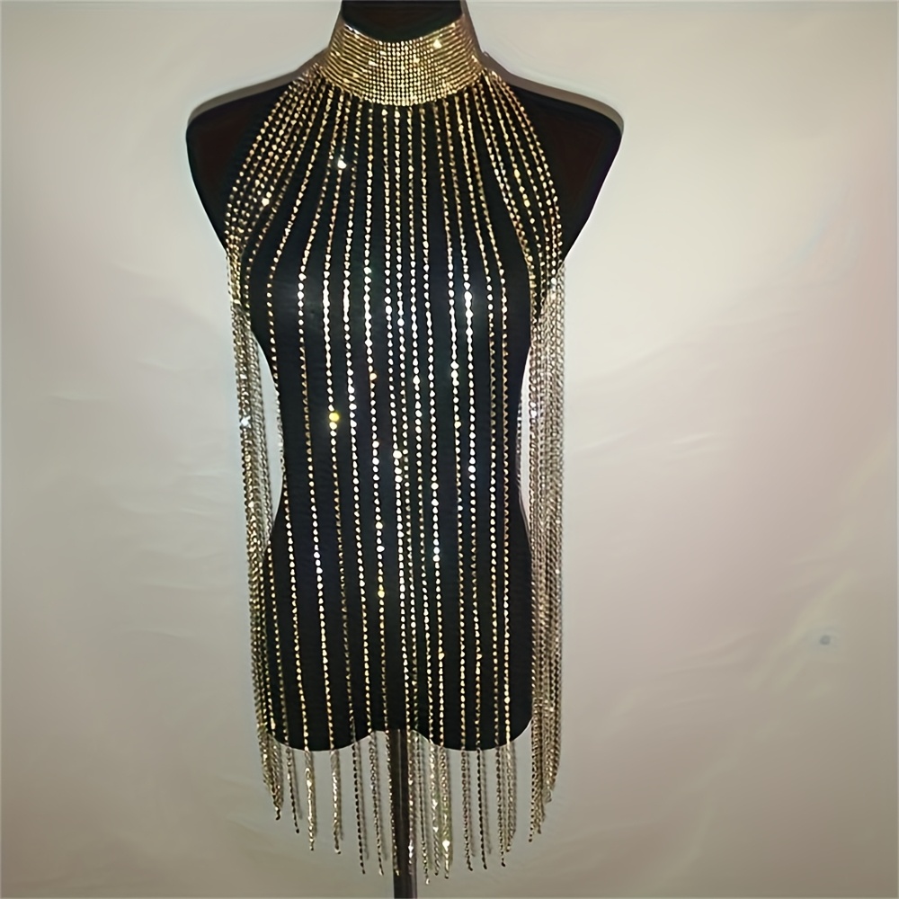 Sexy Rhinestone Bra Body Chain - Body Jewelry Chest のレビューと価格