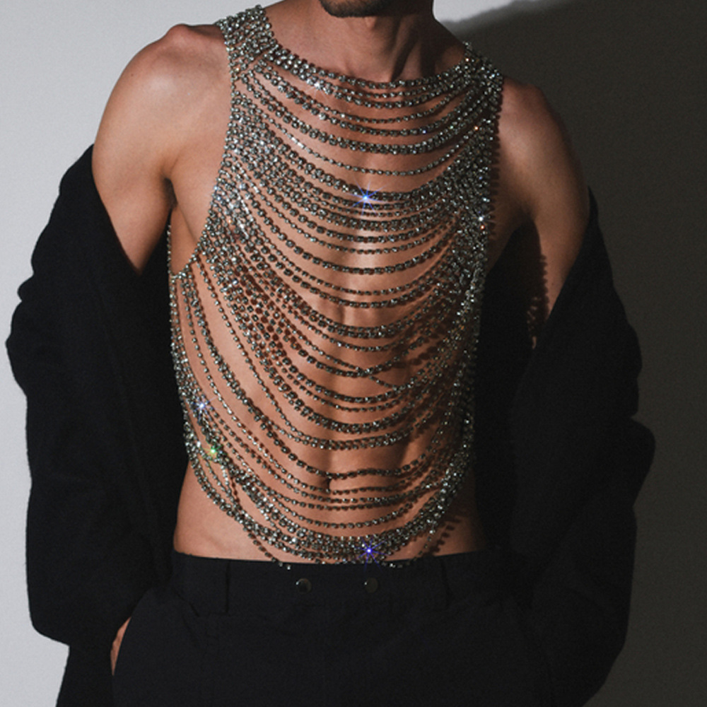 Fashion Luxurious Bling Men Wo - Body Jewelry Chest のレビューと価格