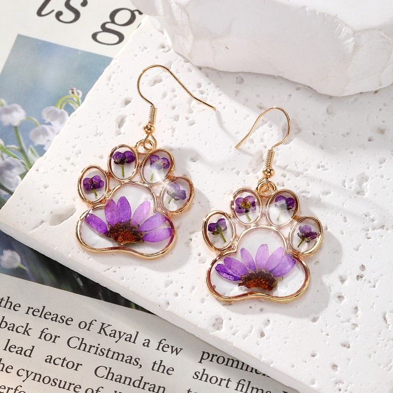 Cute Cat Claw Pressed Flower E - Body Jewelry Wholesale のレビューと価格